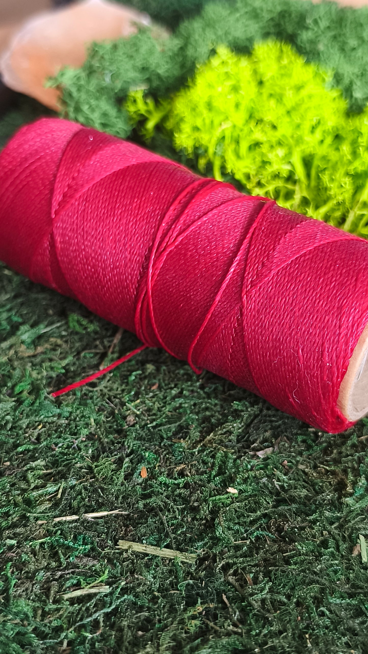 "lunar Red" Makramee Choker mit Rubinen & Edelstahl