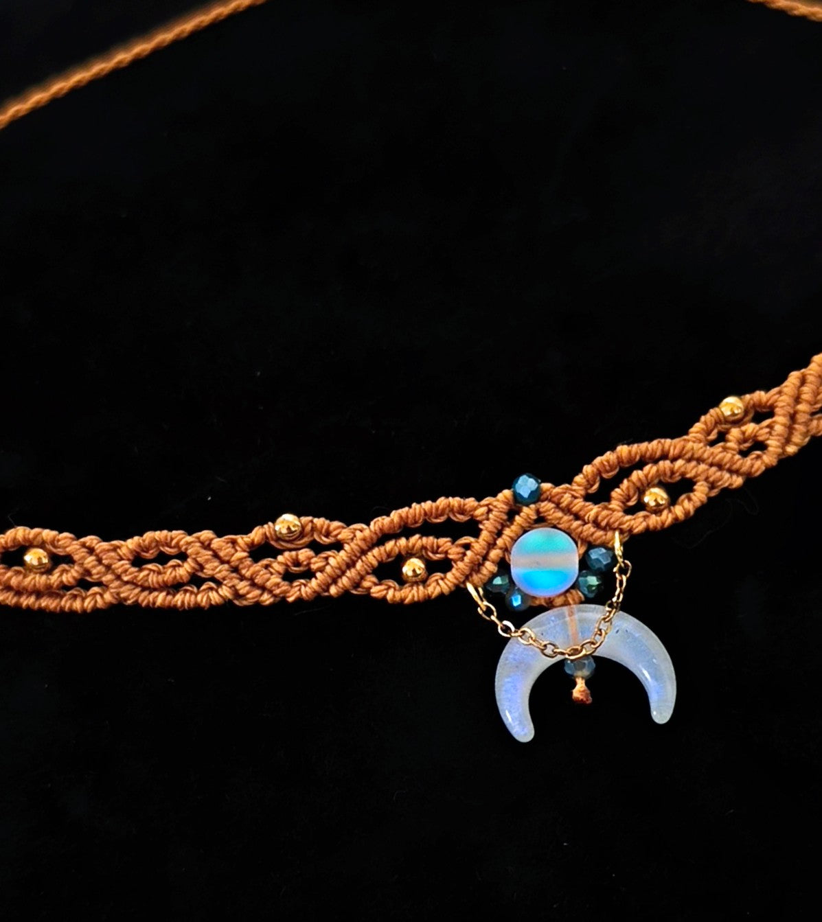 Makramee-Choker „ Autumn Moon"
