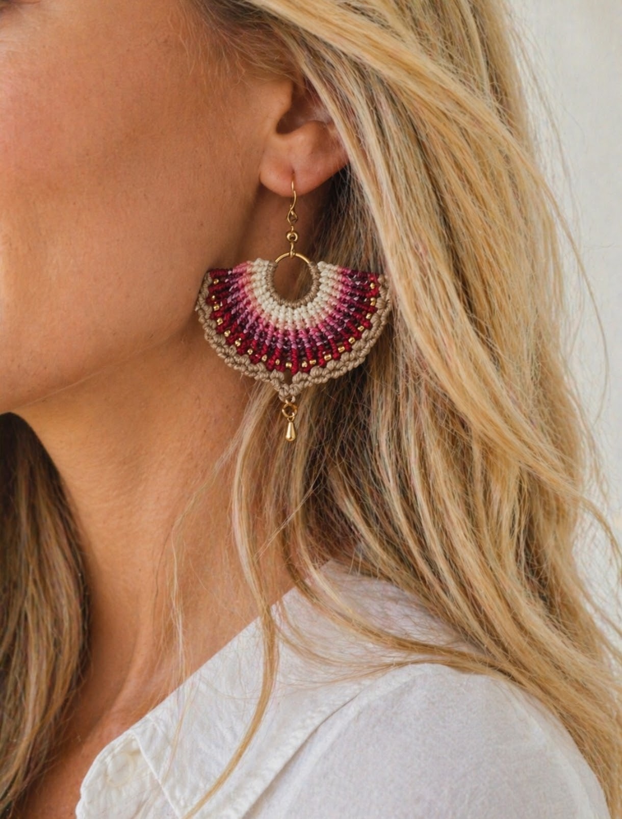 Makramee-Ohrringe „Boho Sunset“