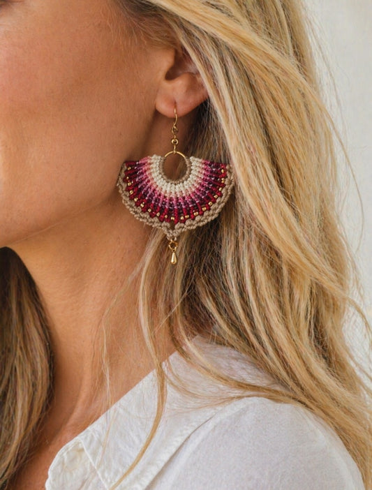 Makramee-Ohrringe „Boho Sunset“